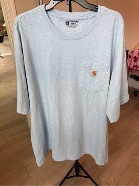 Carhartt Men's Loose Fit Pocket T-Shirt Blue Speckled 2XL Cotton Jersey  K87